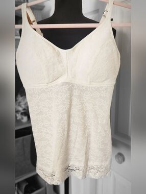 Lace Camisole Shaping Tank - Cream